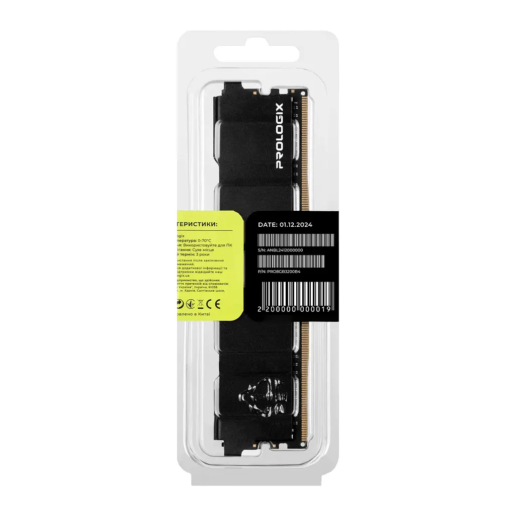 Модуль пам'яті ProLogix DDR4 8GB 3200Mhz Black (PRO8GB3200B4) - фото 6