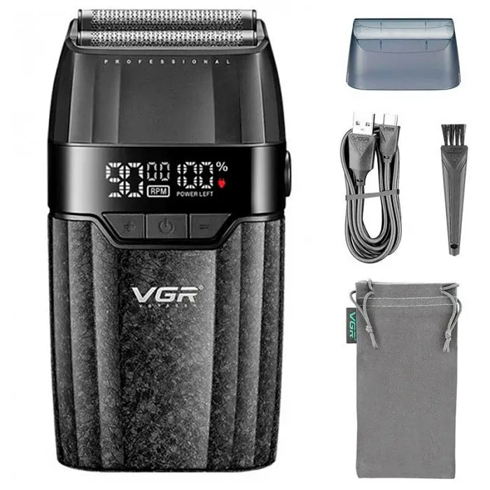 Електробритва шейвер VGR V-640S, подвійне лезо, 9000 RPM, LED-дисплей