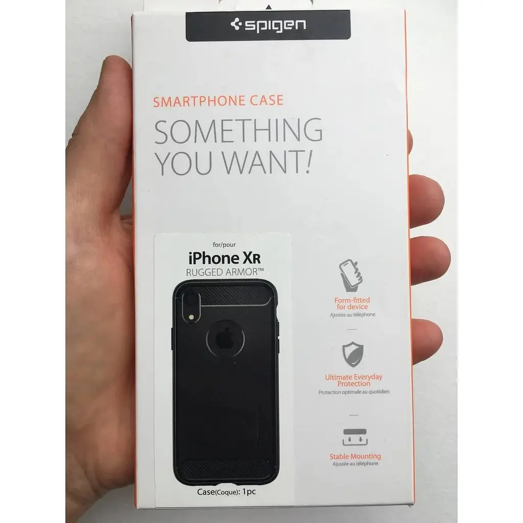 Оригінальний протиударний силіконовий чохол Spigen Rugged Armor Matte Black для iPhone XR (064CS24871) - фото 2