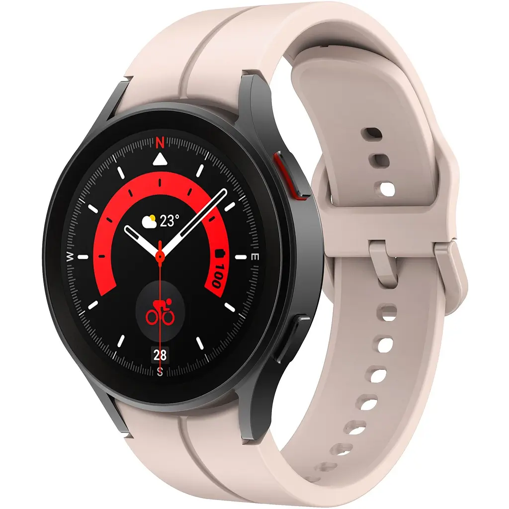 Ремінець для Samsung Galaxy Watch FE - бежево-рожевий ширина кріплення 20мм силікон Watchbands Five Classic (FEWB98382814) - фото 1
