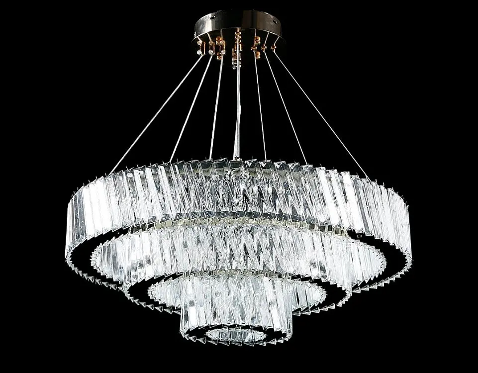 Люстра стельова LED Splendid Ray L228/600+400+200/3, золота, 3 лампи, регульована висота 30-130 см - фото 3