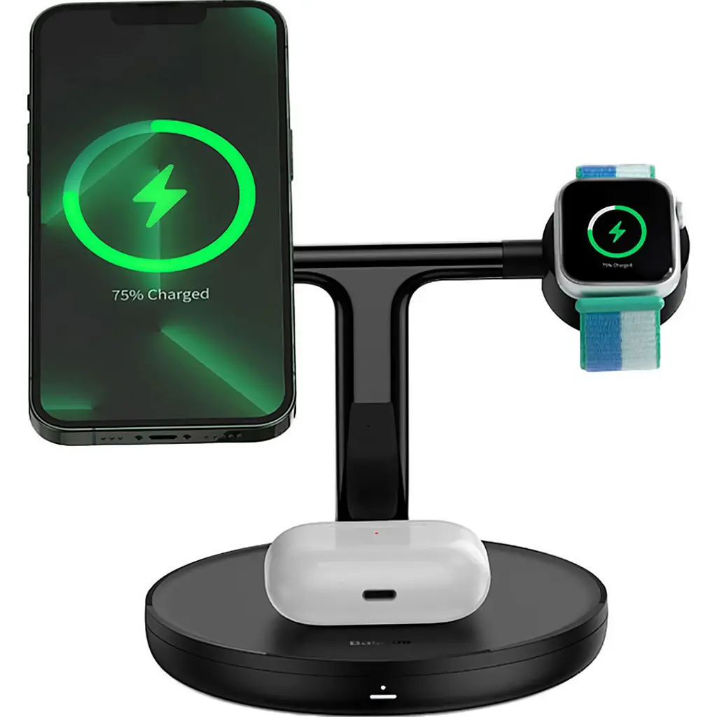 Беспроводное зарядное устройство Baseus Swan 3in1 Wireless Magnetic Charging Bracket 20W Black (WXTE000101) [122153] - фото 7
