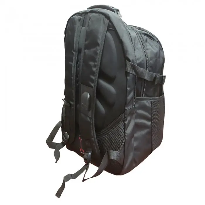 Рюкзак чорний з дощовиком 32 літри з USB та AUX виходами Swiss Bag 8810 - фото 2