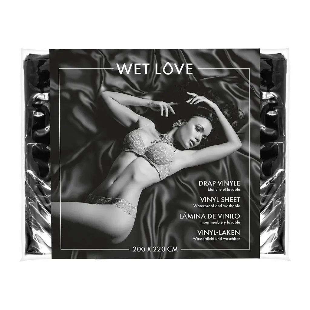 Fetish Tentation Wet Love - Простирадло з вінілу для фетишу, 220х200 см (чорна)