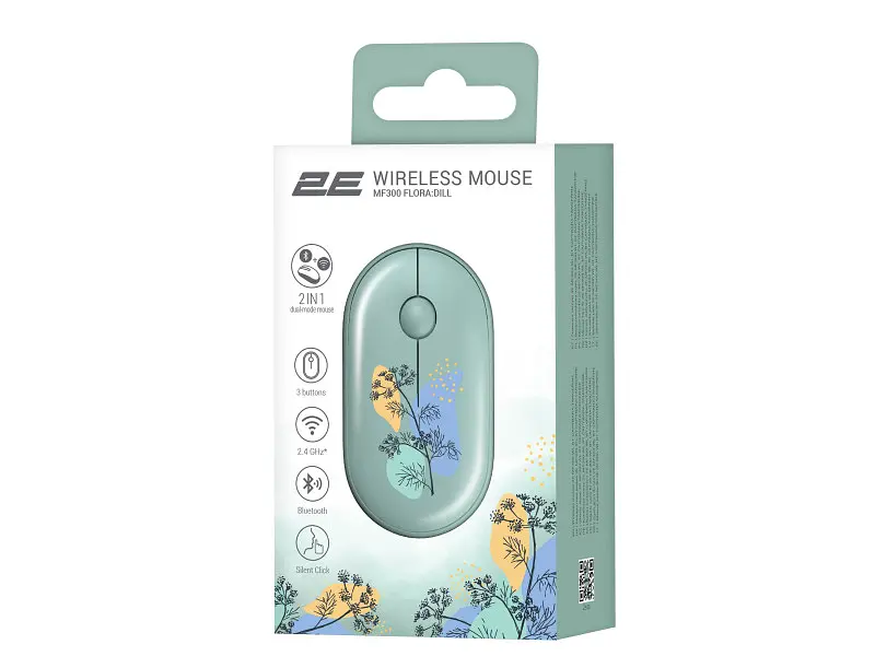 Миша 2E MF300 Flora Silent WL BT Dill (MF300WFLORAGN) - фото 2
