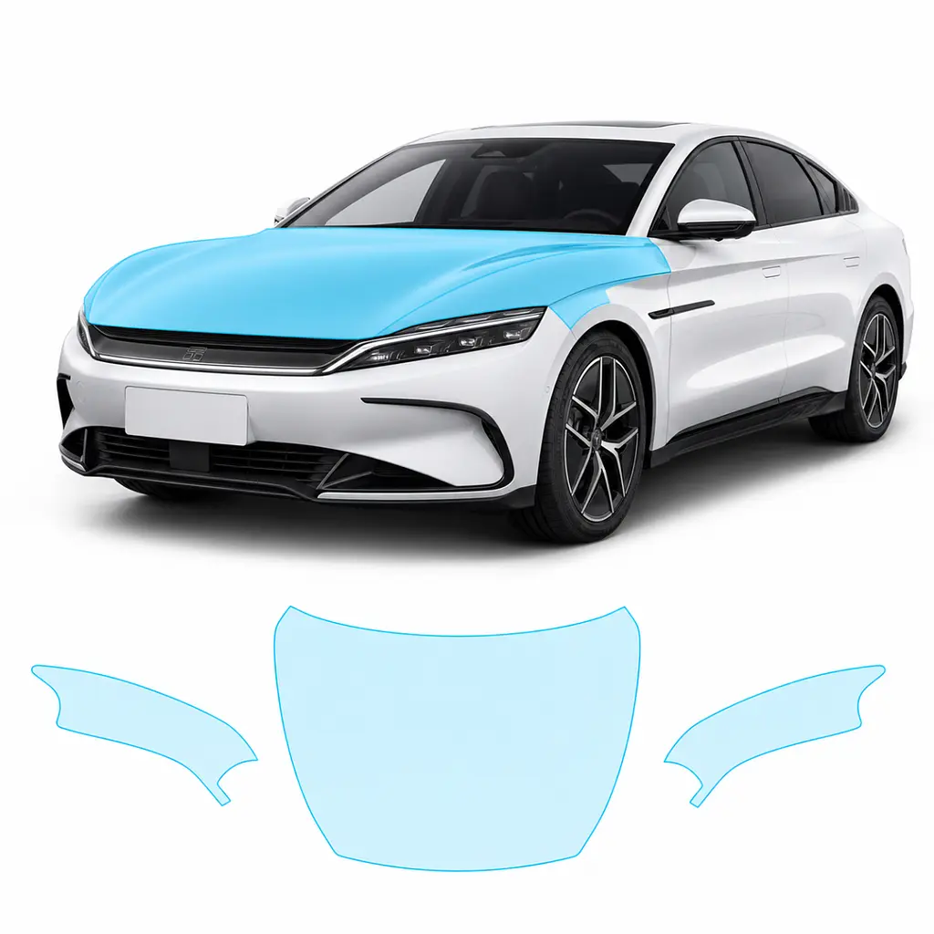 Антигравійна захисна бронеплівка за лекалами для BYD Han II 2020-2022 - капот і передні крила