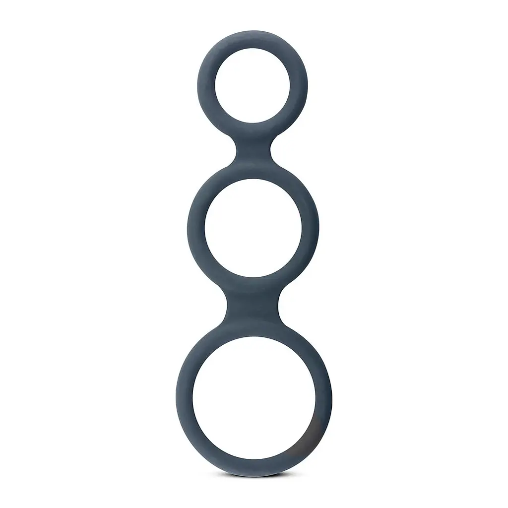 Ерекційне кільце Boners Triple Cock Ring 18 см сірий - фото 2