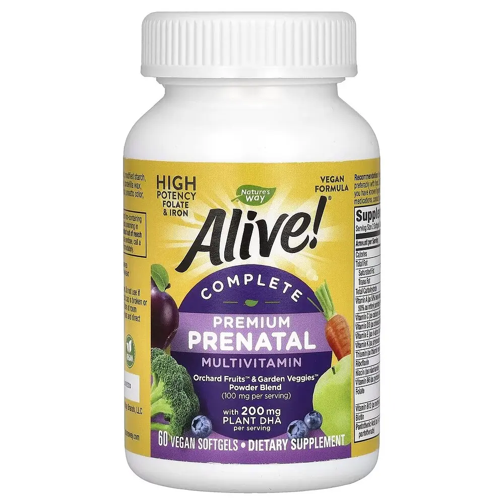 Комплекс для здоров'я матері та дитини Nature's Way Alive! Premium Prenatal, 60 капсул - фото 2