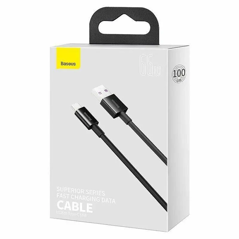 Кабель Baseus Superior Series Fast Charging USB to USB-C 66W 1m (CATYS-01) Black [67658] - фото 6