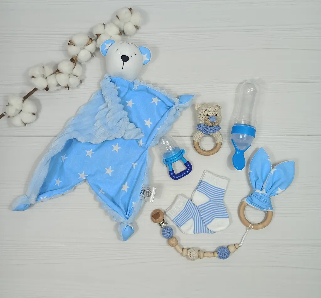 Набір для введення першого прикорму a.l.babybox Зірки білі на блакитному