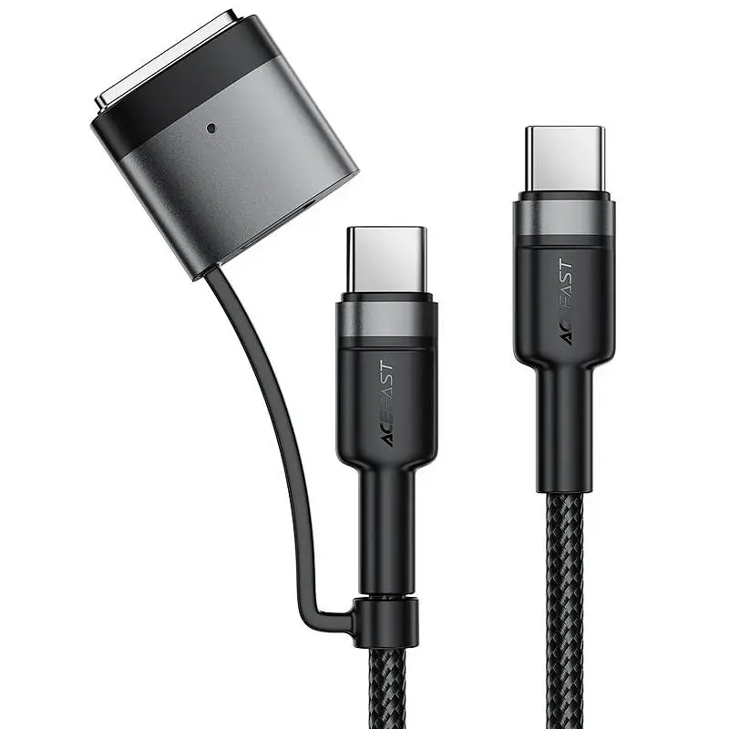 Кабель для передачі даних C22-05 2in1 Type-C to Type-C 240W/MAG3 140W (1.2 m) Black Acefast teh0030040 - фото 2