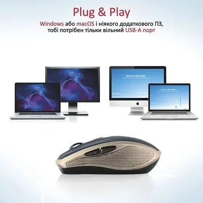 Мишка Promate Breeze Wireless Gold (breeze.gold) - фото 6
