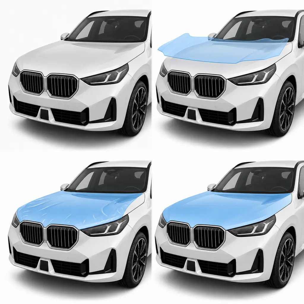 Антигравійна захисна бронеплівка за лекалами для BMW X3 G45 2024- передня частина авто (капот бампер фари крила) - фото 2