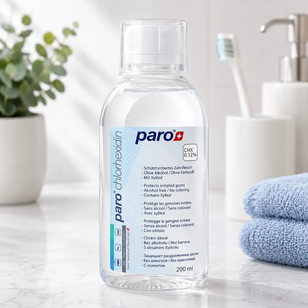 Ополіскувач для ротової порожнини Paro Swiss Paro з хлоргексидином 0,12% 200 мл