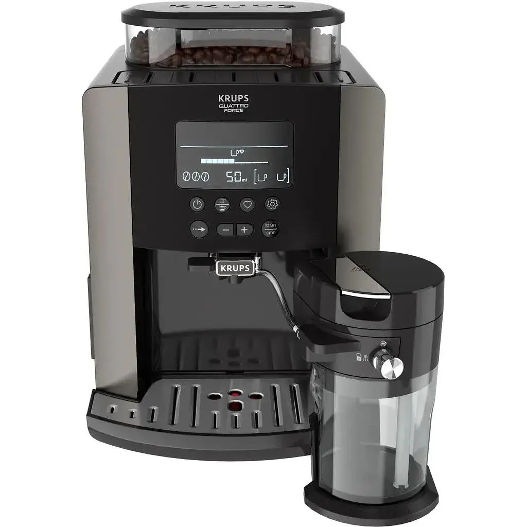 Автоматический экстрактор KRUPS Arabica Latte EA819E10, 1.7 л 1450 Вт 15 бар антрацит - фото 2