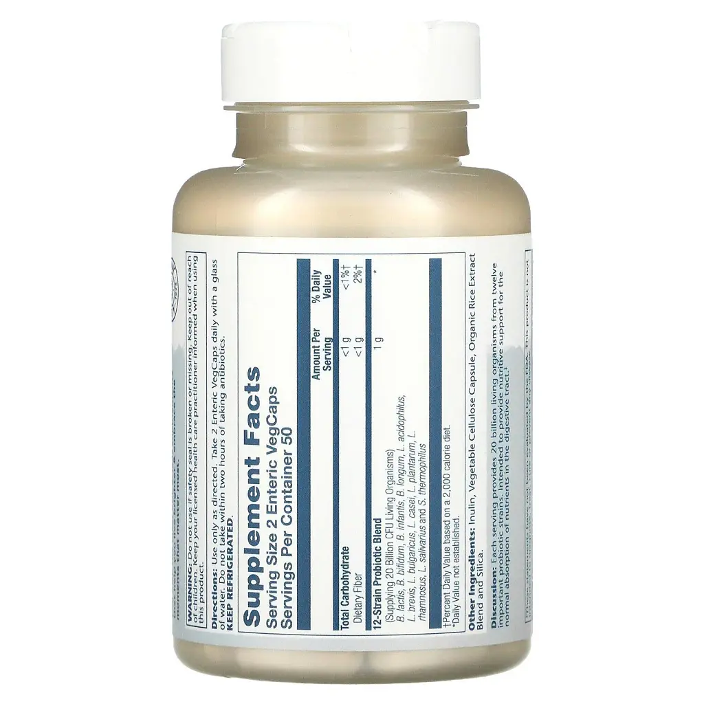 Пробиотик Solaray Multidophilus 12 Strain Probiotic 20 Billion CFU 100 капсул - фото 2