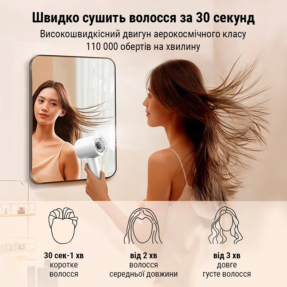 Професійний фен для волосся AIMED Hair Master PRO білий - фото 6