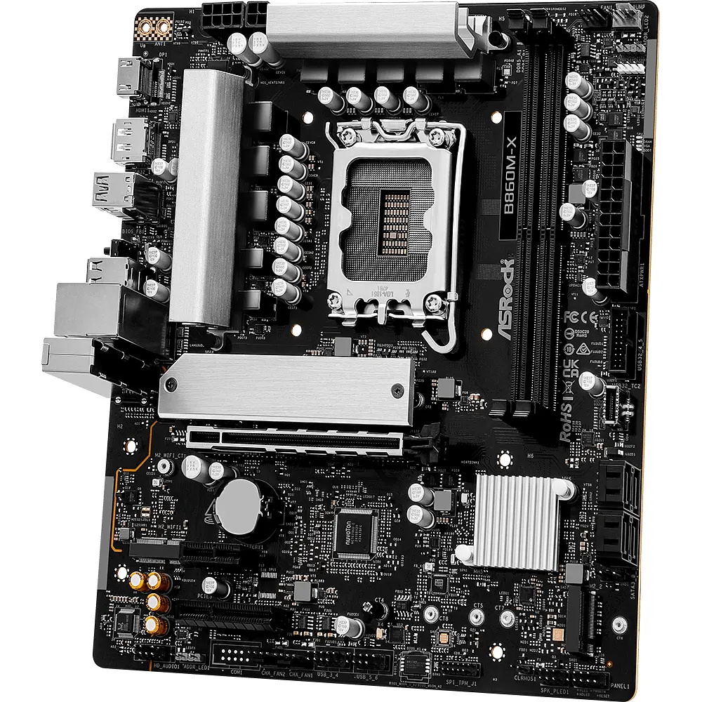 AsRock B860M-X (1851/B860, 2*DDR5, PCIex16, HDMI/DP, 4xSATA, 2xM.2, 2.5Glan, 7.1ch, mATX) - фото 2