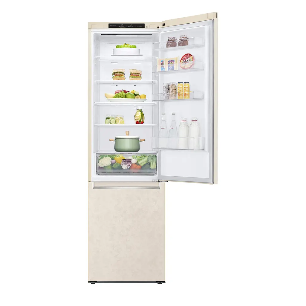 Холодильник LG 203x60х68 холодильное отделение 277 л морозильное отделение 107 л 2 дверь А+ NF бежевый (GC-B509SECL) - фото 4
