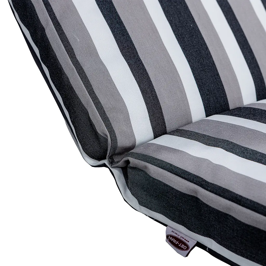 Матрас для шезлонга Ost-Fran Cleo полосатый черно-серо-белый 1221, 192x60х8 см - фото 3