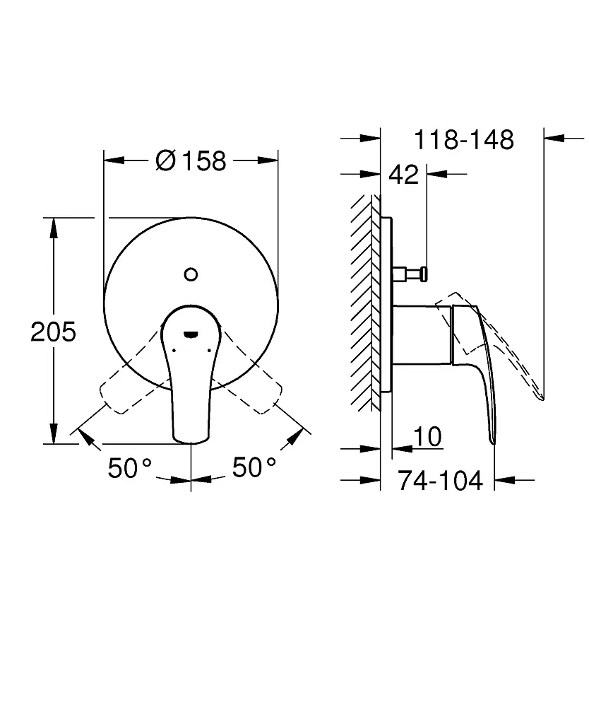 Змішувач прихованого монтажу на 2 виходи Grohe Eurosmart New 24043003, Хром - фото 5