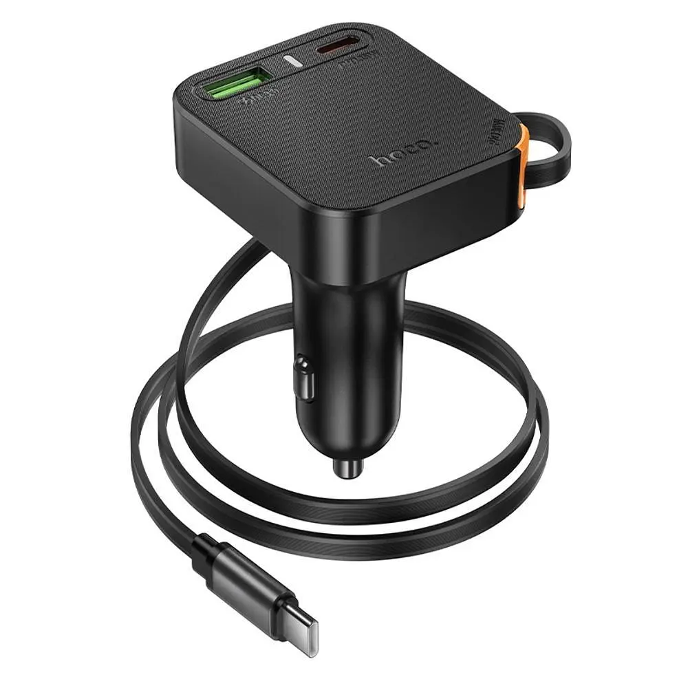 Автомобільний зарядний пристрій Hoco NZ18 USB/ Type-C PD 65W з кабелем Type-C чорний - фото 5