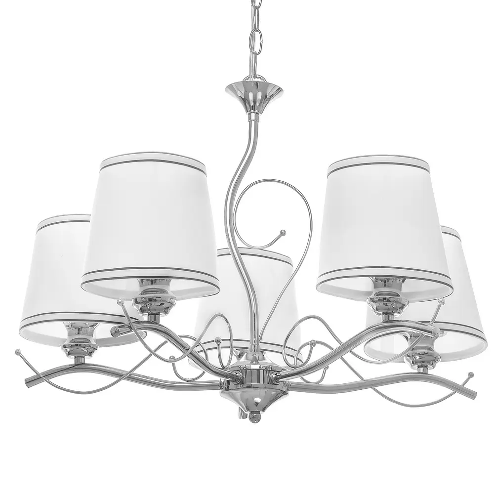 Люстра подвесная Brille с абажуром в спальню E27 60W CH (BKL-651S/5) - фото 3