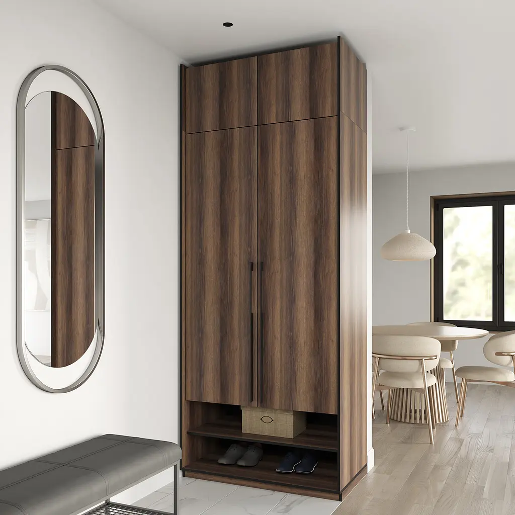 Шафа для одягу Flamecame з поличками на 2 двері у передпокій FR-03 Кверкус - фото 3