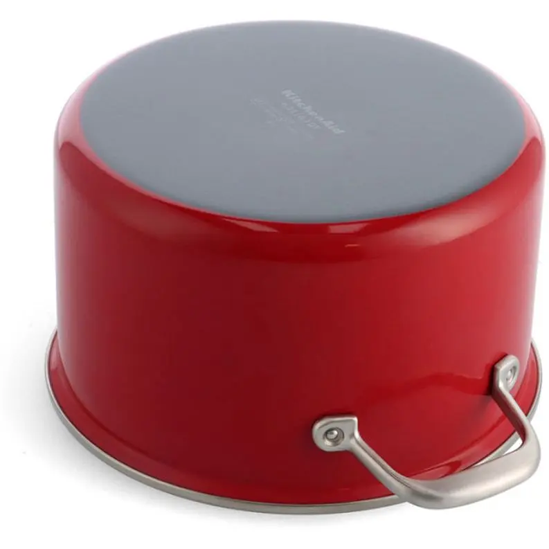 Кастрюля KitchenAid Steel Core с крышкой 20 см 3.7 л красная (CC003267-001) - фото 2