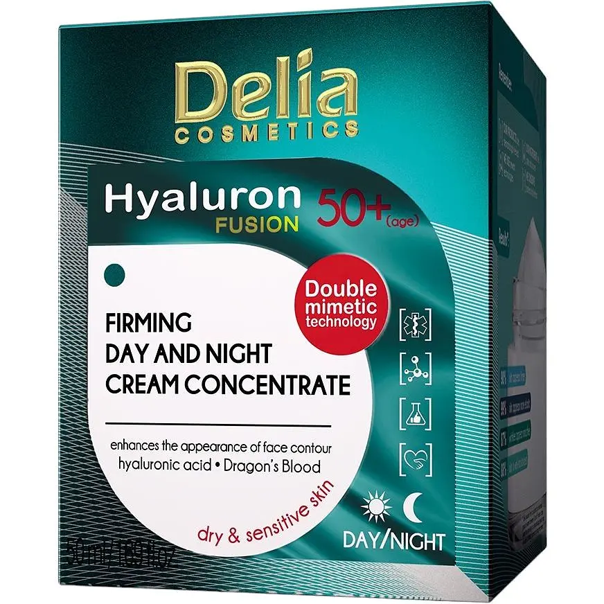 Крем для обличчя Delia Cosmetics Hyaluron Fusion  з ефектом ліфтингу 50+ 50 мл - фото 2