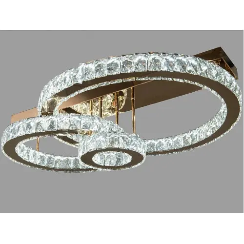 Люстра кільця Led Linisoln 7708-3D GD метал/скло золотий 3 лампи - фото 3