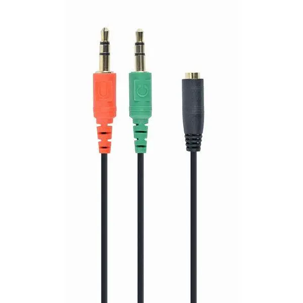 Кабель Gembird Cablexpert CCA-418, Аудіо 3,5mm(джек) 4pin мама /2x3,5 тато 3pin стерео