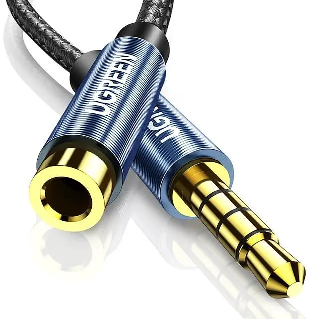 Кабель аудио Ugreen 4 pin 3.5 mm удлинитель 2М Blue (AV118) - фото 2