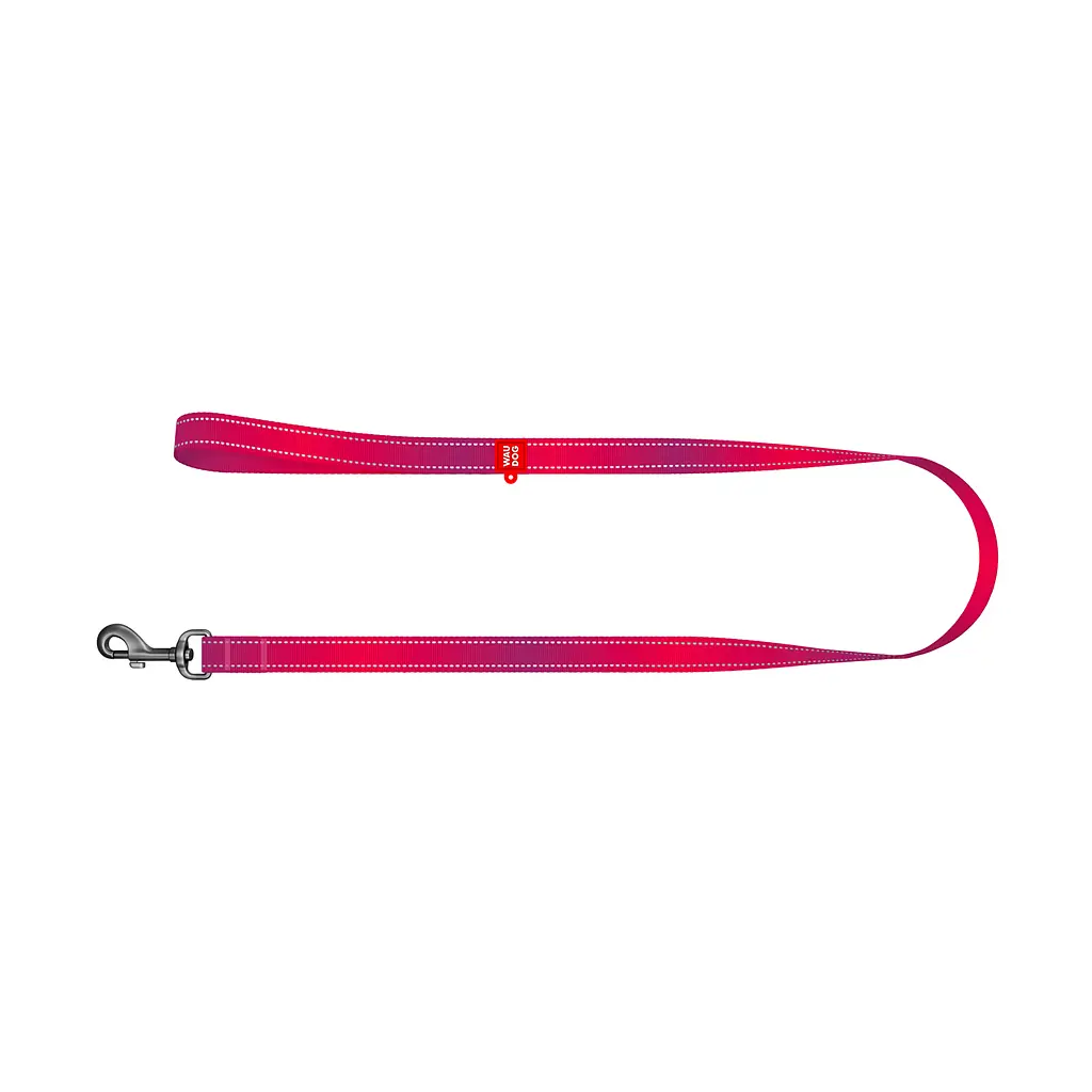 Повідець для собак WAUDOG Nylon Mono світловідбивний, S, Ш 15 мм, Д 300 см, рожевий (46437) - фото 3