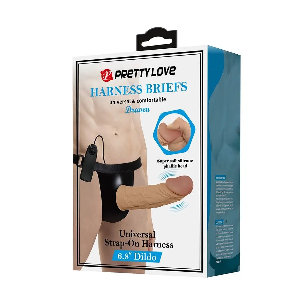 Страпон Pretty Love Harness Briefs Draven 6.8 - фото 6