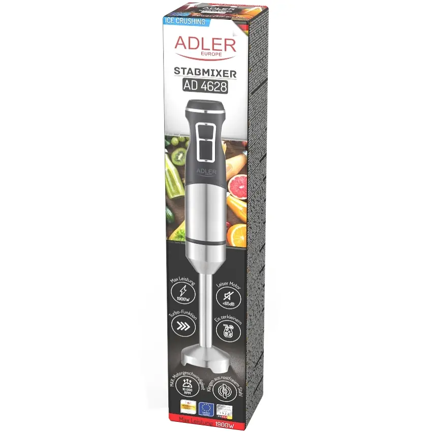 Блендер Adler AD 4628 ручний/ 1500Вт/ 1 швидк./ без чаші/ Turbo/ Ice Crush/ чорний - фото 11
