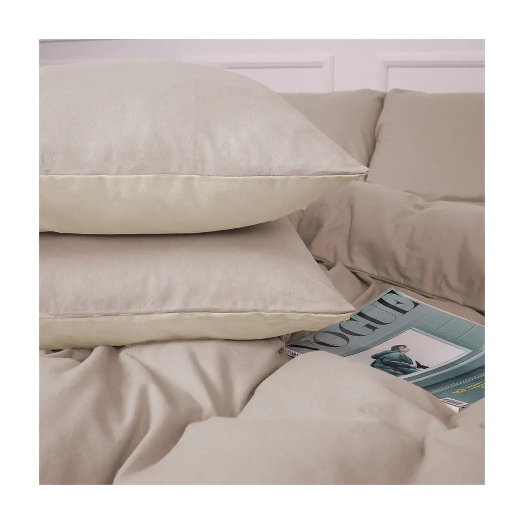 Постільна білизна MirSon 007-004 Milk/Cappuchino Фланель 2 x 160 x 220 Сімейний Євро (2200009659461) - фото 6