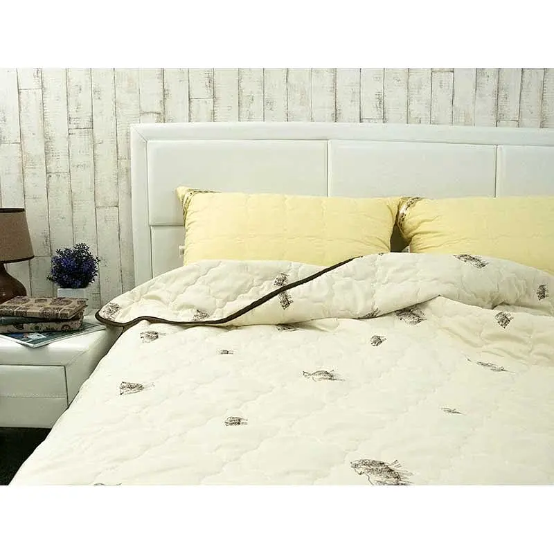 Ковдра вовняна літня Руно Sheep мікрофібра 140х205 см молочна - фото 6