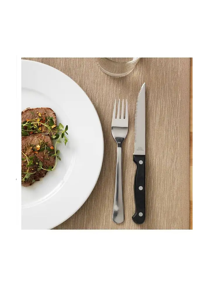 Набір ножів для стейків IKEA 4 шт чорні з нержавіючої сталі - фото 3