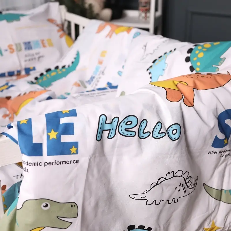Комплект постельного белья MirSon Бязь Kids Time 17-0697 Colorful Dinosaurs 160 x 220 см (2200010459487) - фото 3