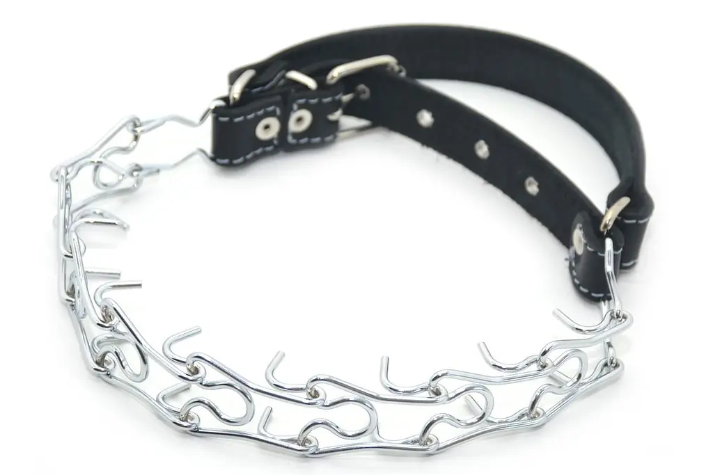 Суворий нашийник для собак Zoo-hunt комбінований ХЗР №3 2,5 см 54-58 см з водієм хромовий - фото 2