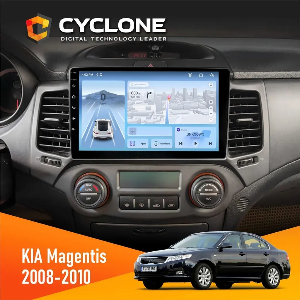 Штатна магнітола KIA Magentis 2008-2010 Universal Cyclone C9-012 4x64, DSP, 4G Cyclone (НФ-00007908)