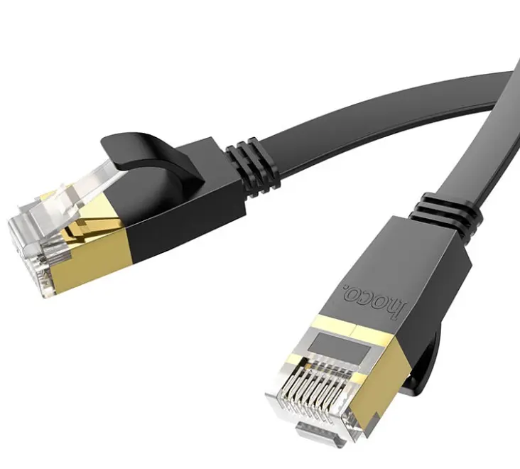 Патч-корд Hoco US07 General pure copper flat network cable (L-20M) Black