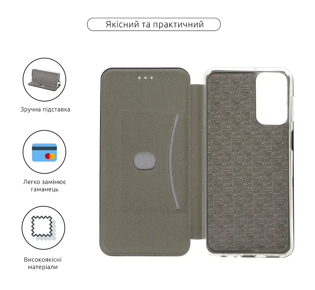 Чехол-книжка для Samsung Galaxy M23 5G (M236), G-Case, черный, кожаный чехол-книга из экокожи (PU) и TPU, с магнитом, с подставкой и вместительным кардхолдером, противоударный, защита всего корпуса, ArmorStandart (ARM61912) - фото 3
