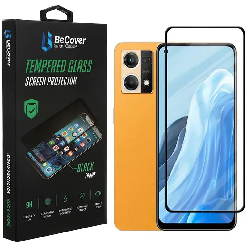 Скло захисне BeCover Oppo Reno7 Black (707605) - фото 2