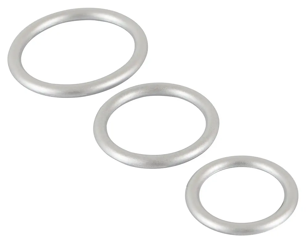 Набір ерекційних кілець You2Toys Metallic Cock Ring Set 3 шт. сріблястий - фото 6