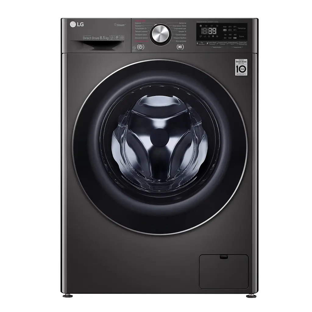 Пральна машина LG з фронтальним завантаженням F2V9GW9P, 8,5кг, 1200, A+++-30%, Пар, глибина 47см, Дисплей, Інвертор, Чорний (F2V9GW9P) - фото 2