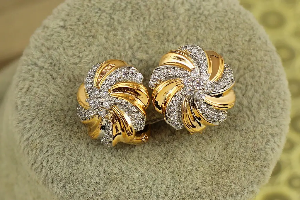 Сережки Xuping Jewelry Агаф'я з родієм 1,7 см золотисті