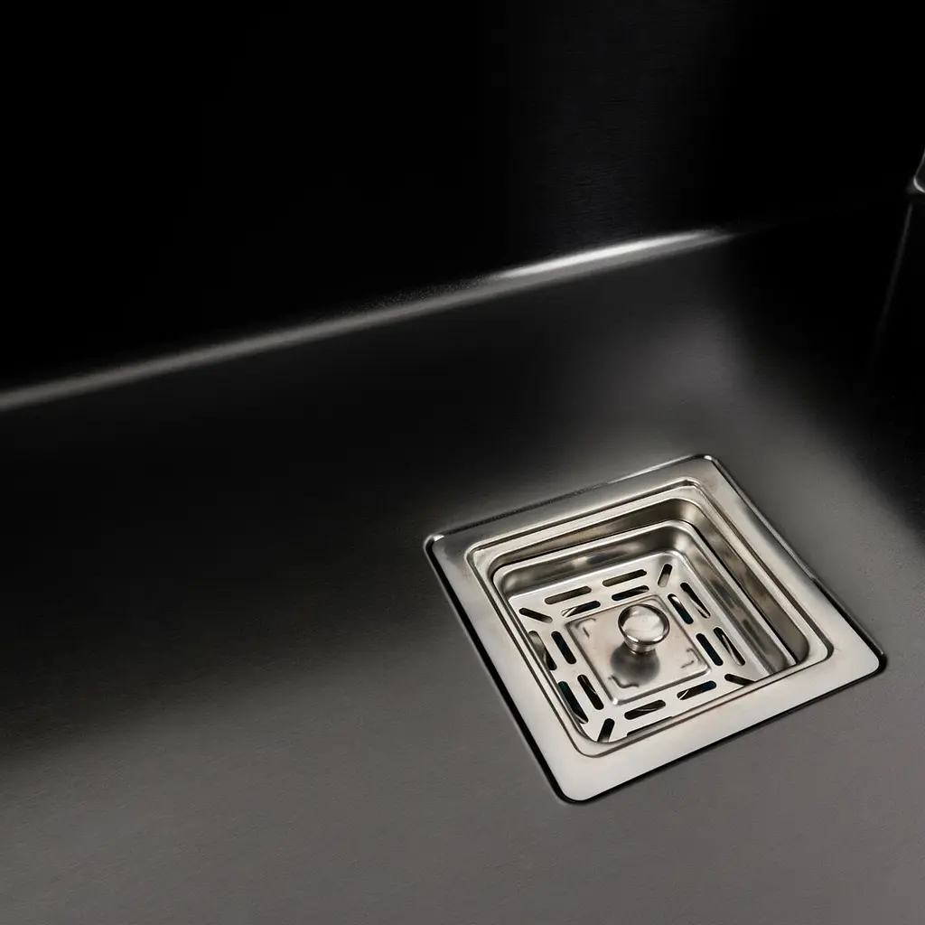 Кухонна мийка Platinum Handmade 60x50 (600x500x230 мм) PVD чорна HSB, Чорний - фото 6