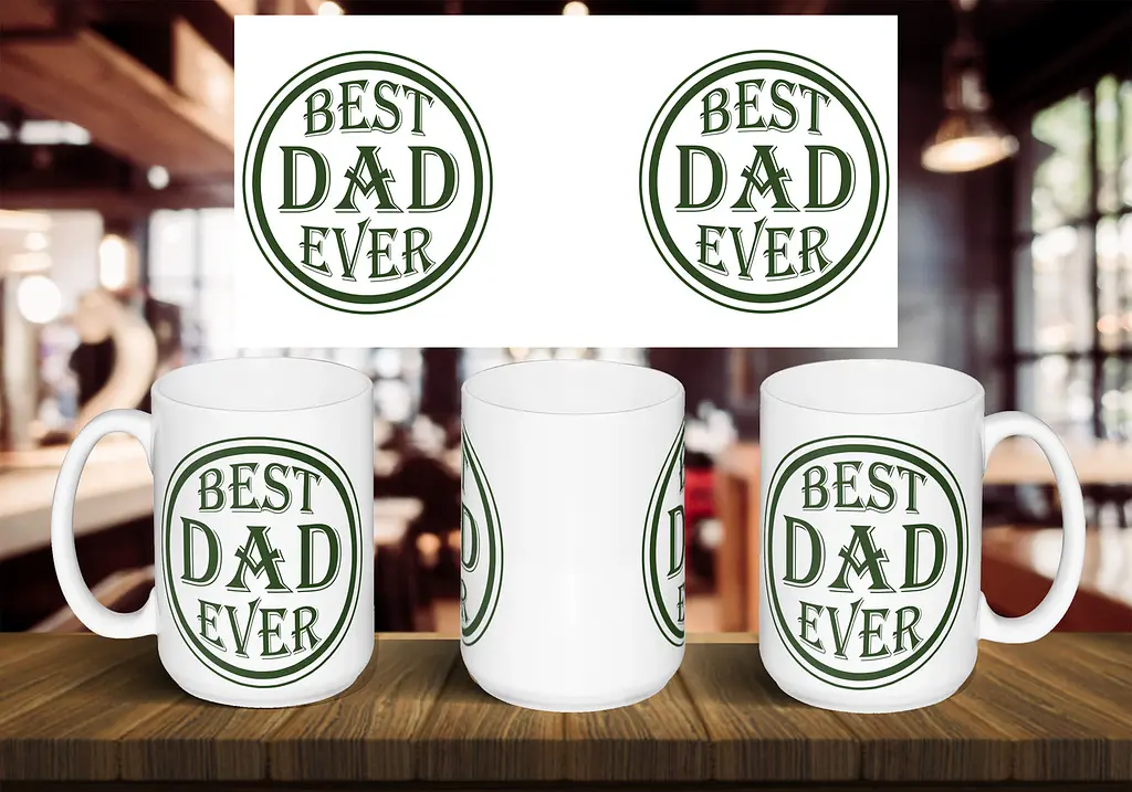 Чашка "Best dad ever" 425, Салатова